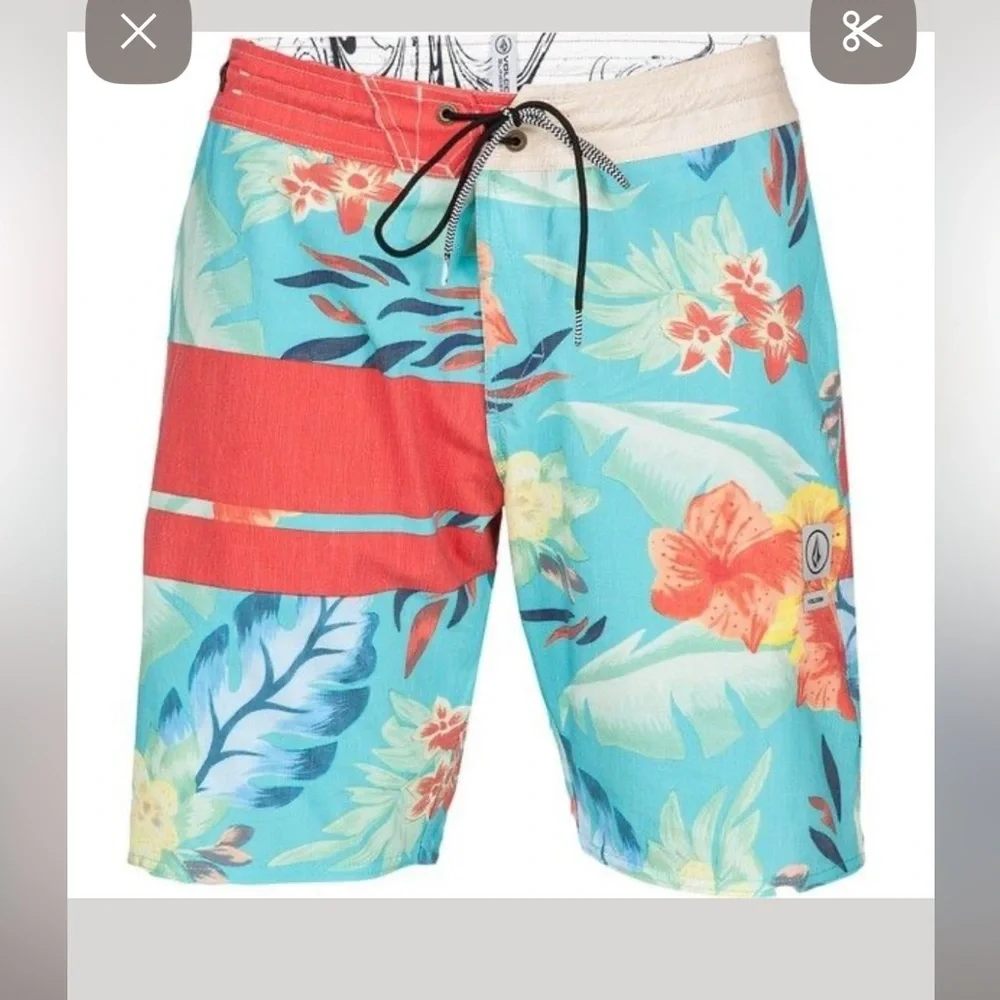 Volcom Floral Print Men's Swim Trunks